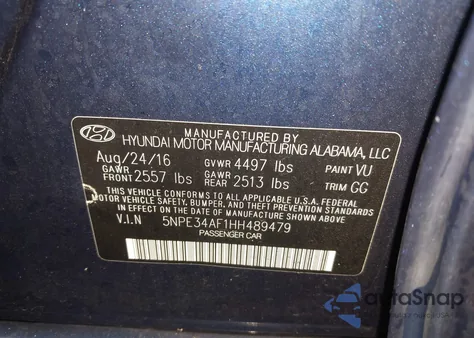 2017 Hyundai Sonata Limited z USA, uszkodzony, nr VIN 5NPE34AF1HH489479
